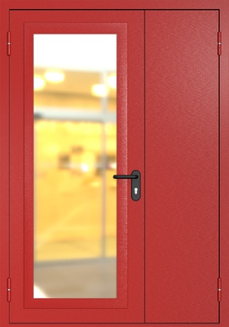Полуторная противопожарная дверь с максимальным остеклением Полуторная противопожарная дверь с максимальным остеклением